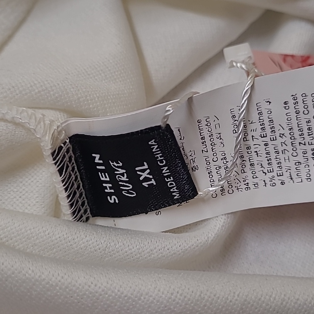 SHEIN White One-Shoulder Dress zise 1XL NEW - Picture 3 of 16